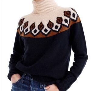 JCrew Fair Isle Turtleneck Sweater Sz L